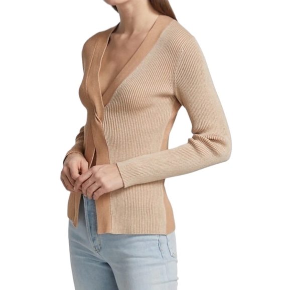 NAADAM Twisted Rib-Knit Sweater, Size Medium, Tan, NWT - Picture 5 of 16
